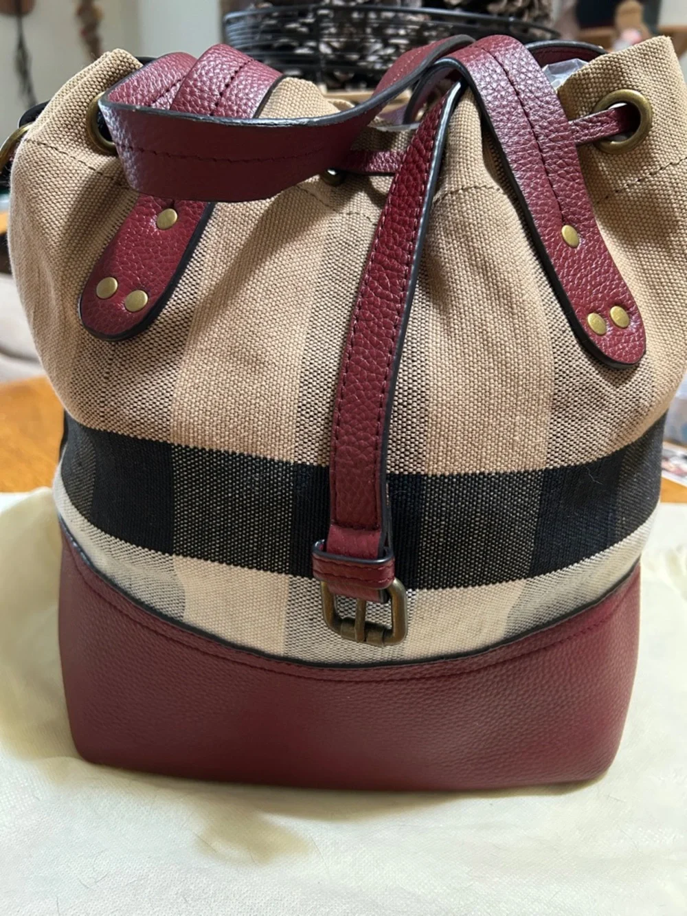BURBERRY Drawstring Bucket Bag - Picture 2 of 11